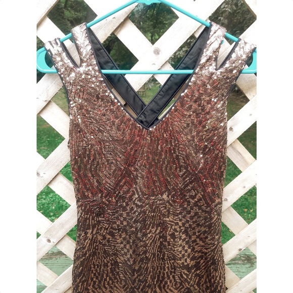 2xHP - bebe Bronze Sequin Mini Dress - Picture 5 of 8